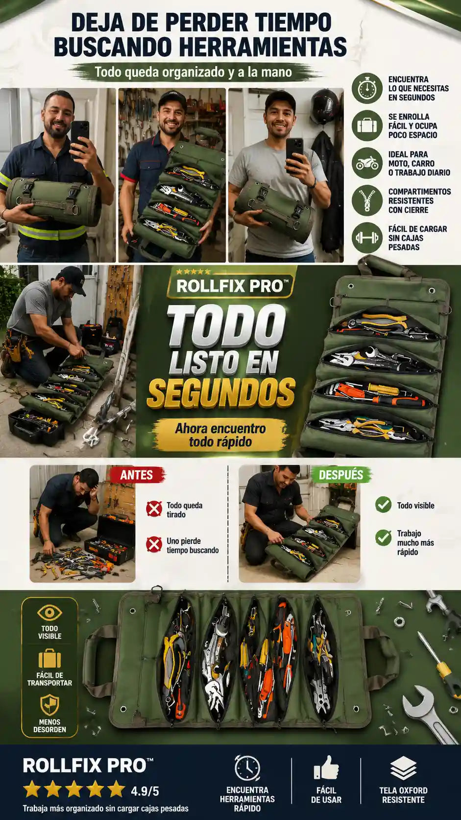BOLSO ENROLLABLE PARA HERRAMIENTAS